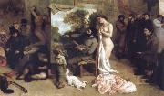 Gustave Courbet Detail of the Studio of the Painter,a Real Allegory oil painting reproduction